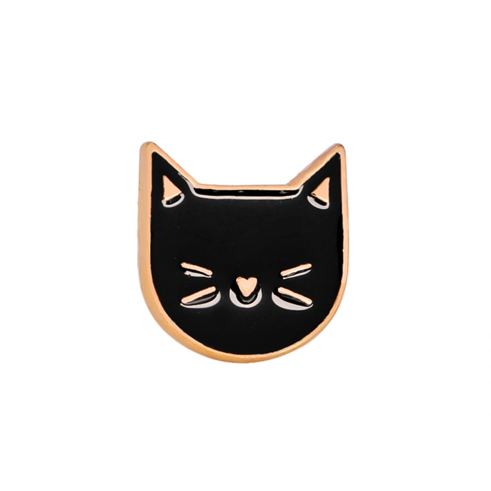 Delicate Lovely Hat Brooch Female Broche Pin Hot Cartoon Cat Pin Decorative Broches for Girl (Black)