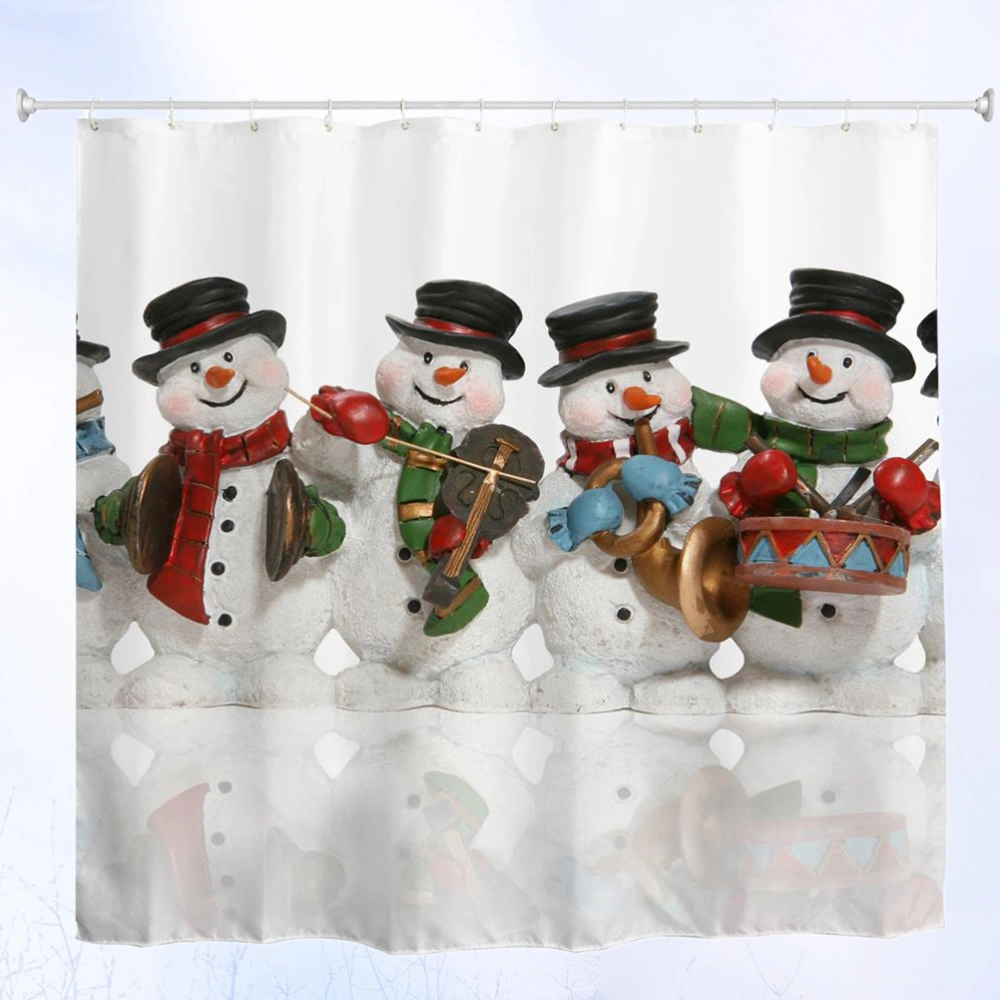 150X180CM 3D Shower Curtain Christmas Snowman Funny Snowman Home Decor Shower Curtain Mildew Proof Waterproof Cloth Shower Room Decor Shower Curtains