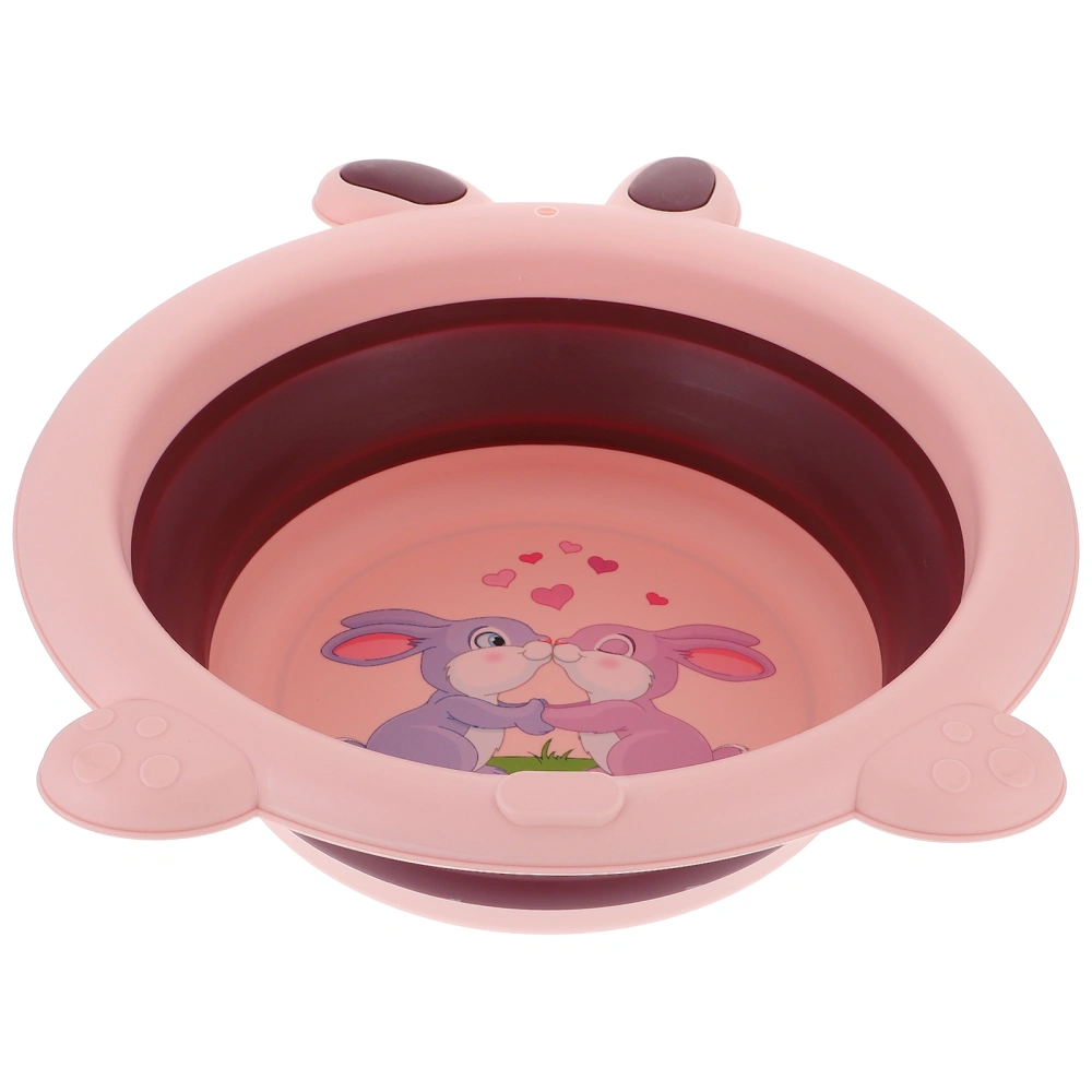 Cartoon Collapsible Wash Basin Portable Baby Washbasin for Home Travel