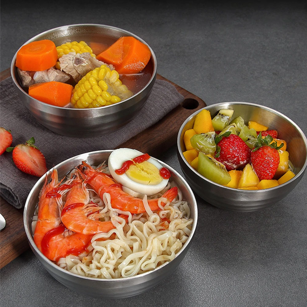 Stackable Soup Serving Bowl Salad Dessert Dish Stainless Steel Kitchenware Ramen Bowl