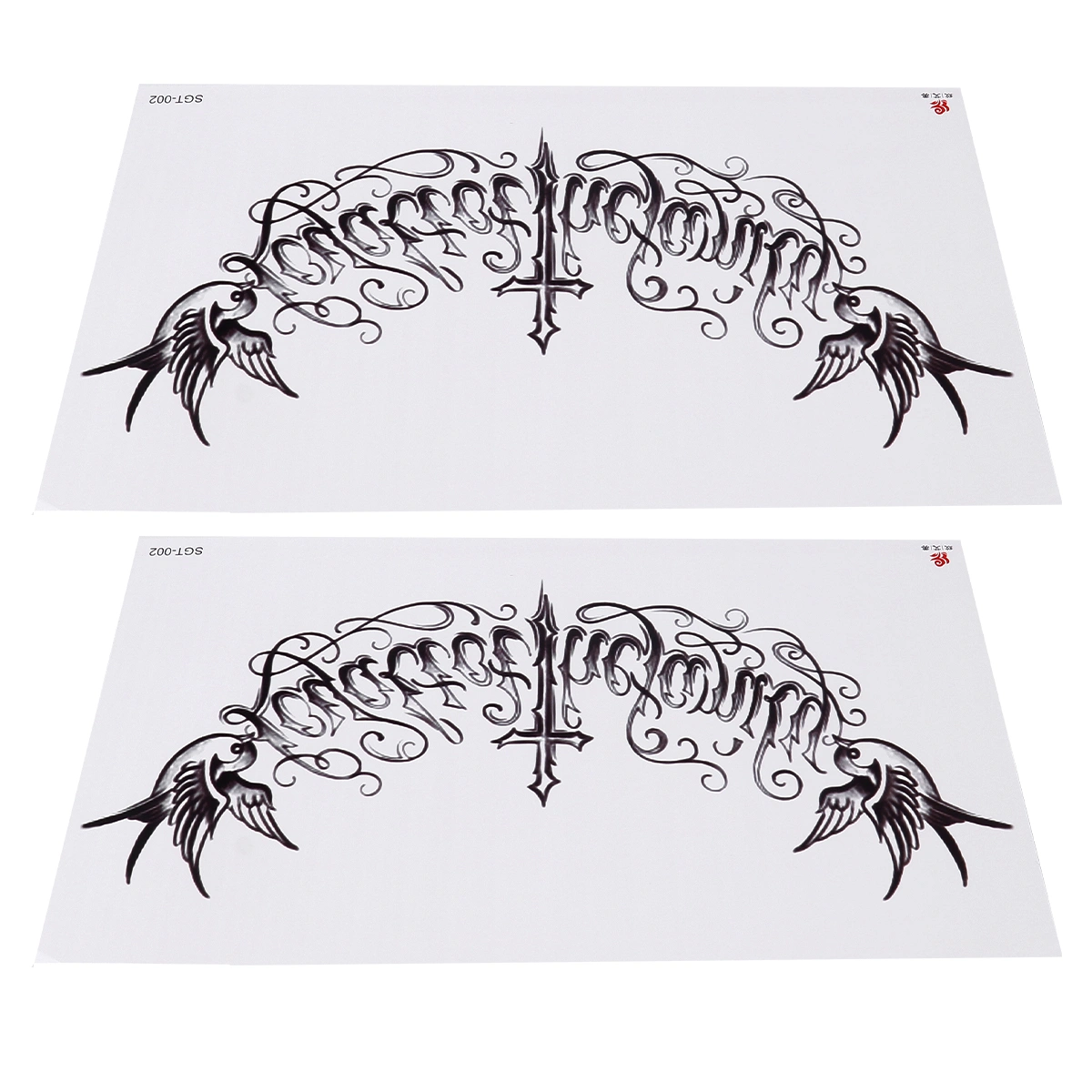 2pcs Halloween Spoof Tattoos Stickers Temporary Neck Tattoos Body Tattoos