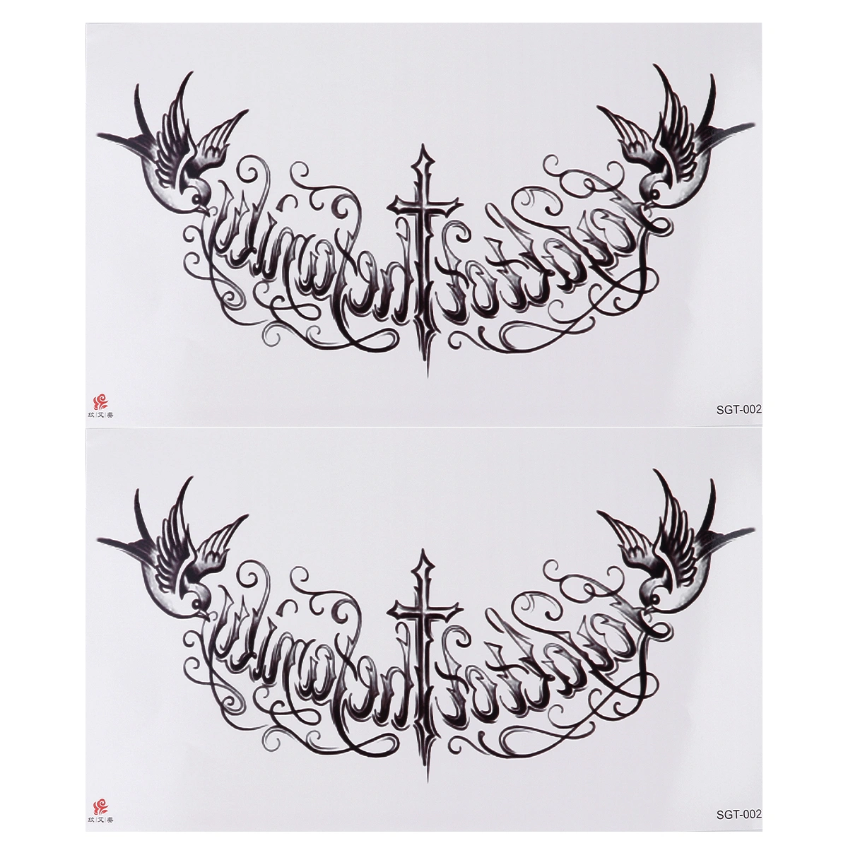 2pcs Halloween Spoof Tattoos Stickers Temporary Neck Tattoos Body Tattoos