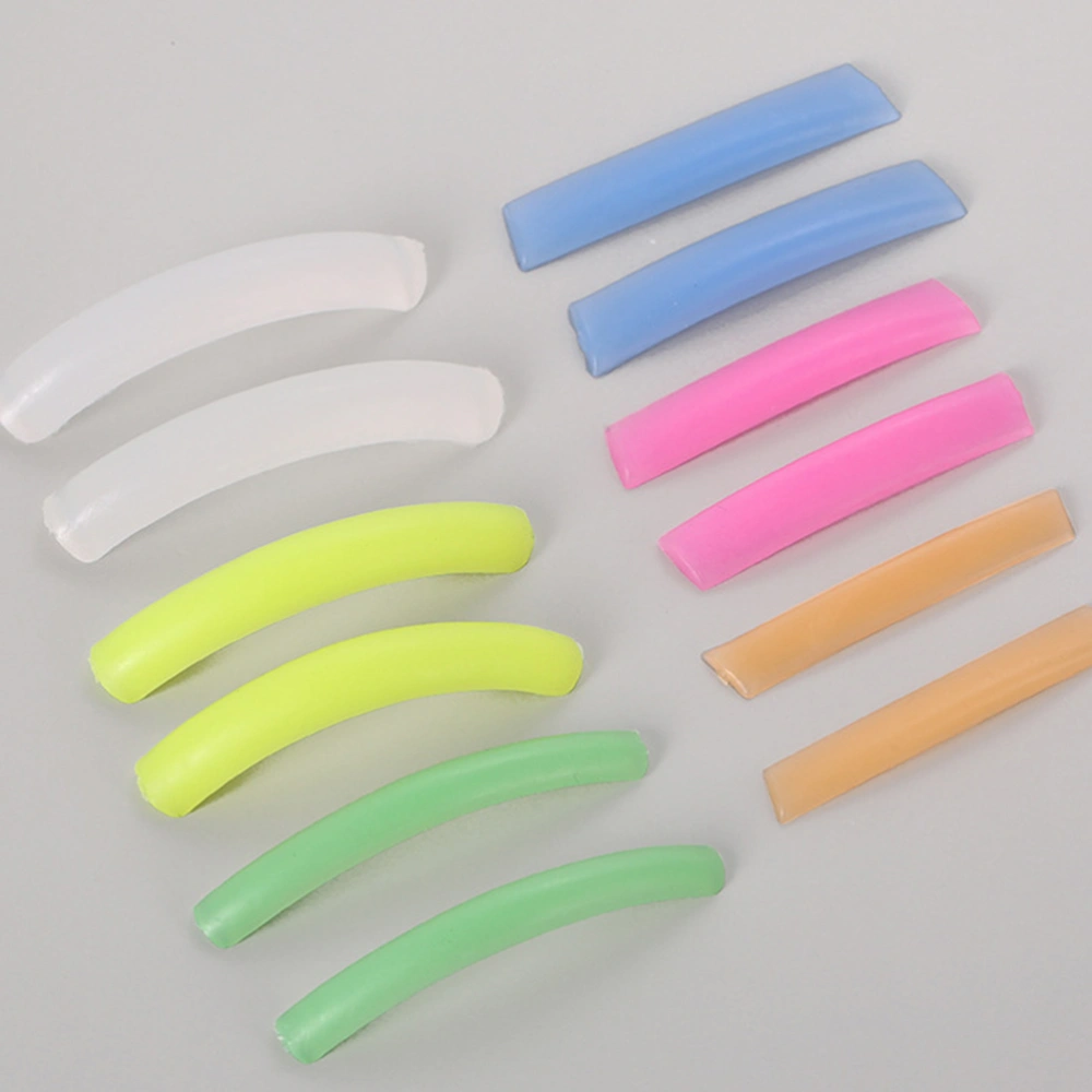 6 Pairs of Eyelashes Grafting Gaskets Silicone Eye Stickers Rainbow Color Eyelashes Extension Gasket