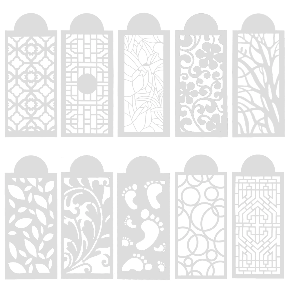 10pcs Cake Lace Molds Powdered Sugar Sieves Cake Decorating Stencils (White)