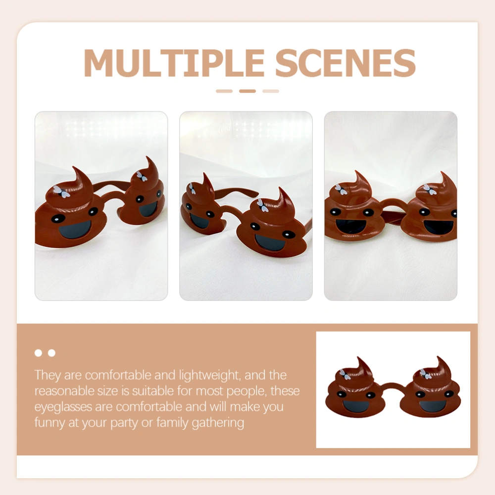 2pcs Party Favors Poop Sunglasses Photo Prop Poop Glasses Funny Poop Eyeglasses