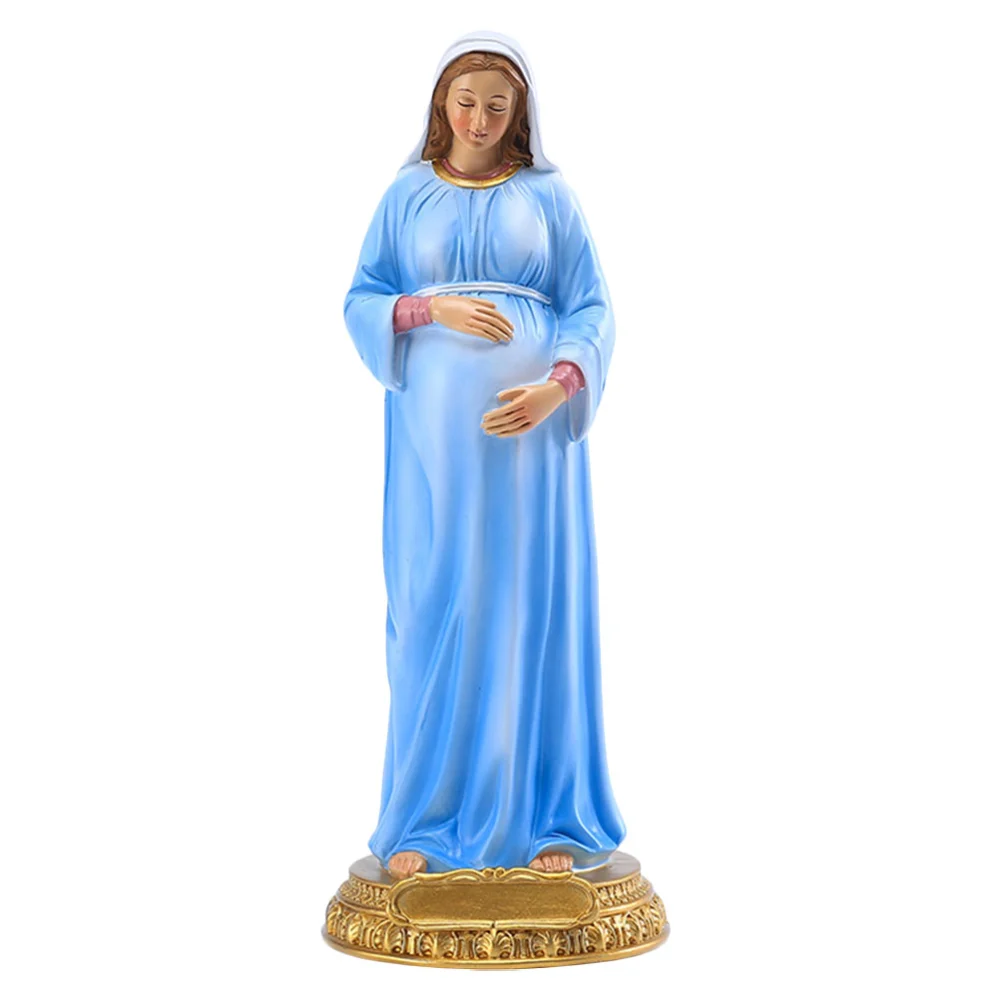 1pc Virgin Mary Statue Resin Decoration Church Decoration Desktop Adornment