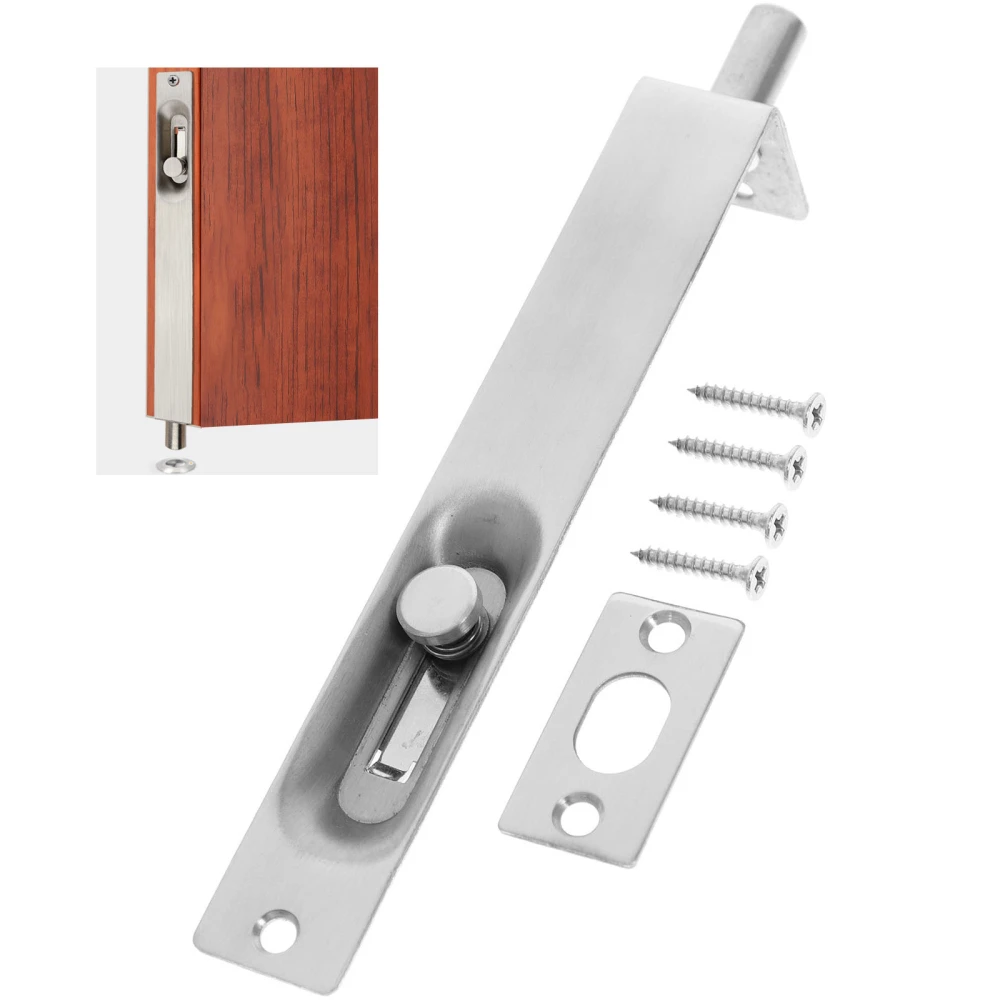 Flush Bolt Stainless Steel Security Door Flush Bolt Hidden Latches Safety Door Catch (6 Inch/15cm)