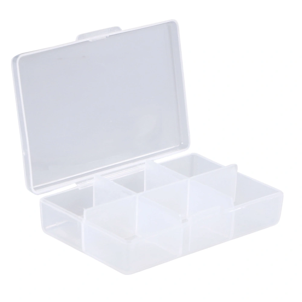 10pcs 6 Grids Plastic Storage Boxes Jewelry Tool Organizer Holder Case (Transparent)