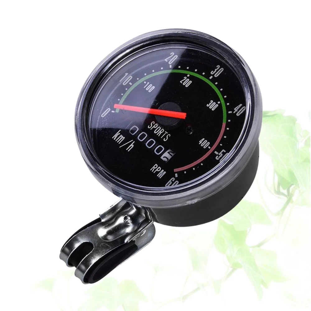 Universal Circular Mechanical Code Table Cycling Speedometer Bike Mechanical Odometer Outdoor Mountain Accessory (Black)