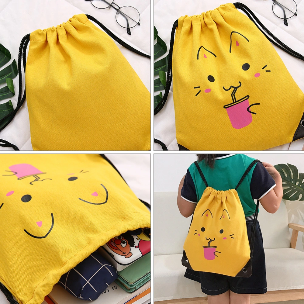 1pc Student Backpack Drawstring Backpack Children Backpack Drawstring Bag