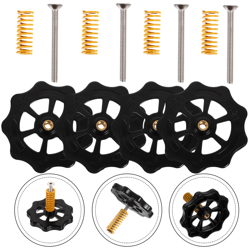 Leveling Spring Screw Nut Set 3D Printer Accessory Parts for Heated Bed (4Pcs Screw Nut + 4Pcs Screw + 4Pcs Spring)