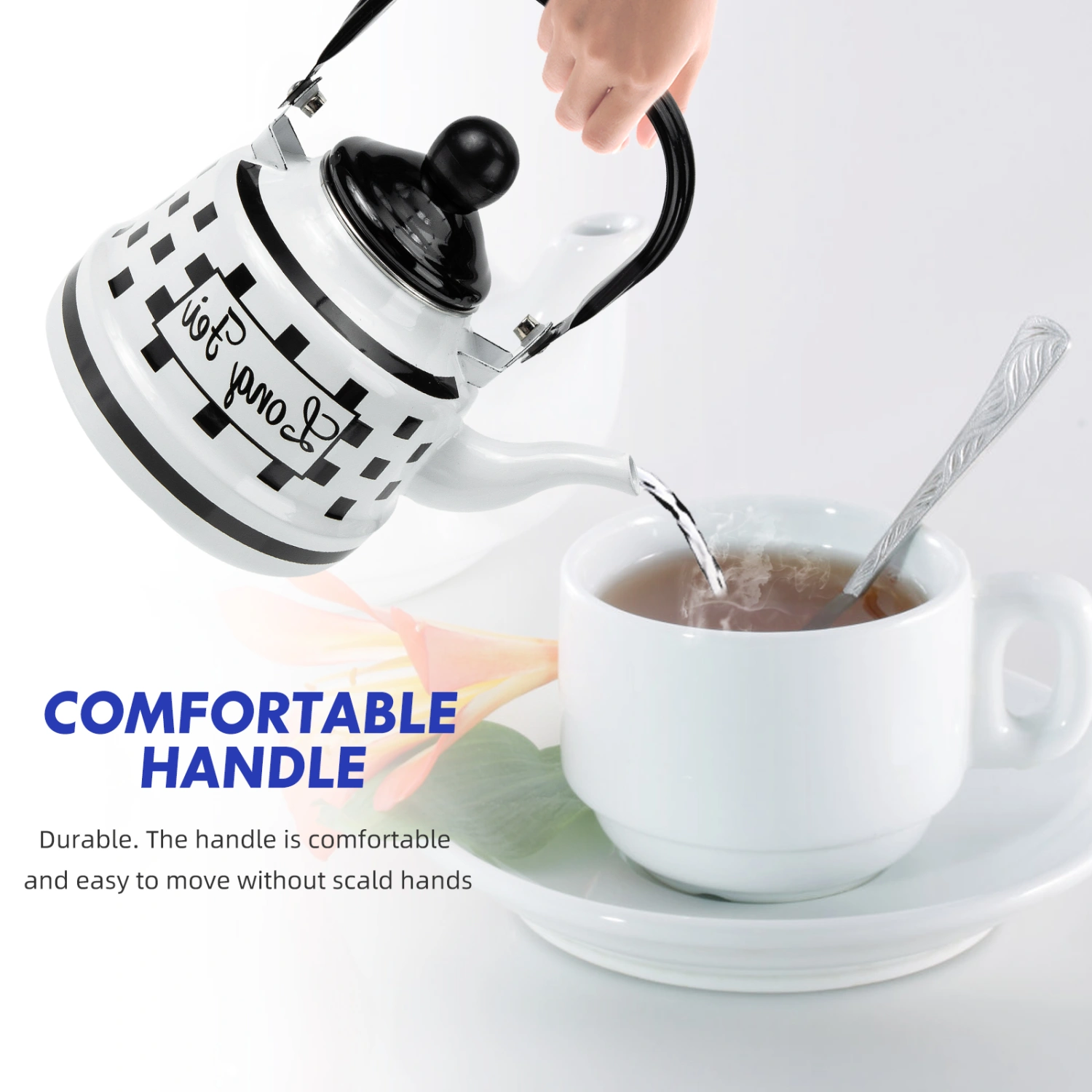 Enamel Steel Coffee Pot Thickened Coffee  Pot Heating Water Kettle Household Water Kettle