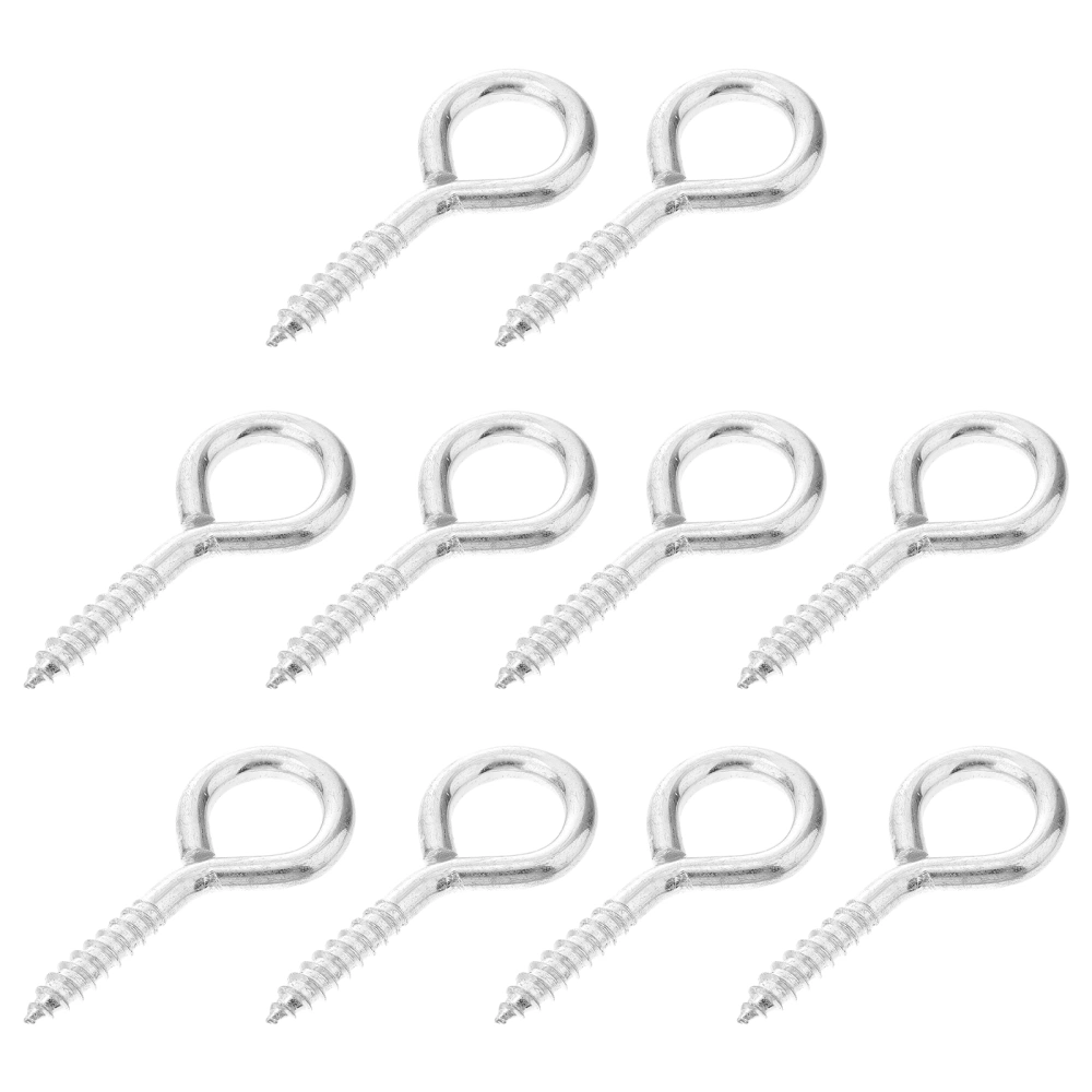 10pcs Anti-rust Self Tapping Eye Screw Hooks Eye Bolts Eye Hooks for Wood