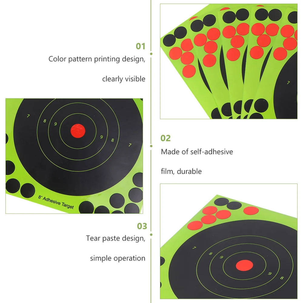 40 Sheets of Professional Paper Targets Replaceable Dart Targets Target Stickers (Random Color)