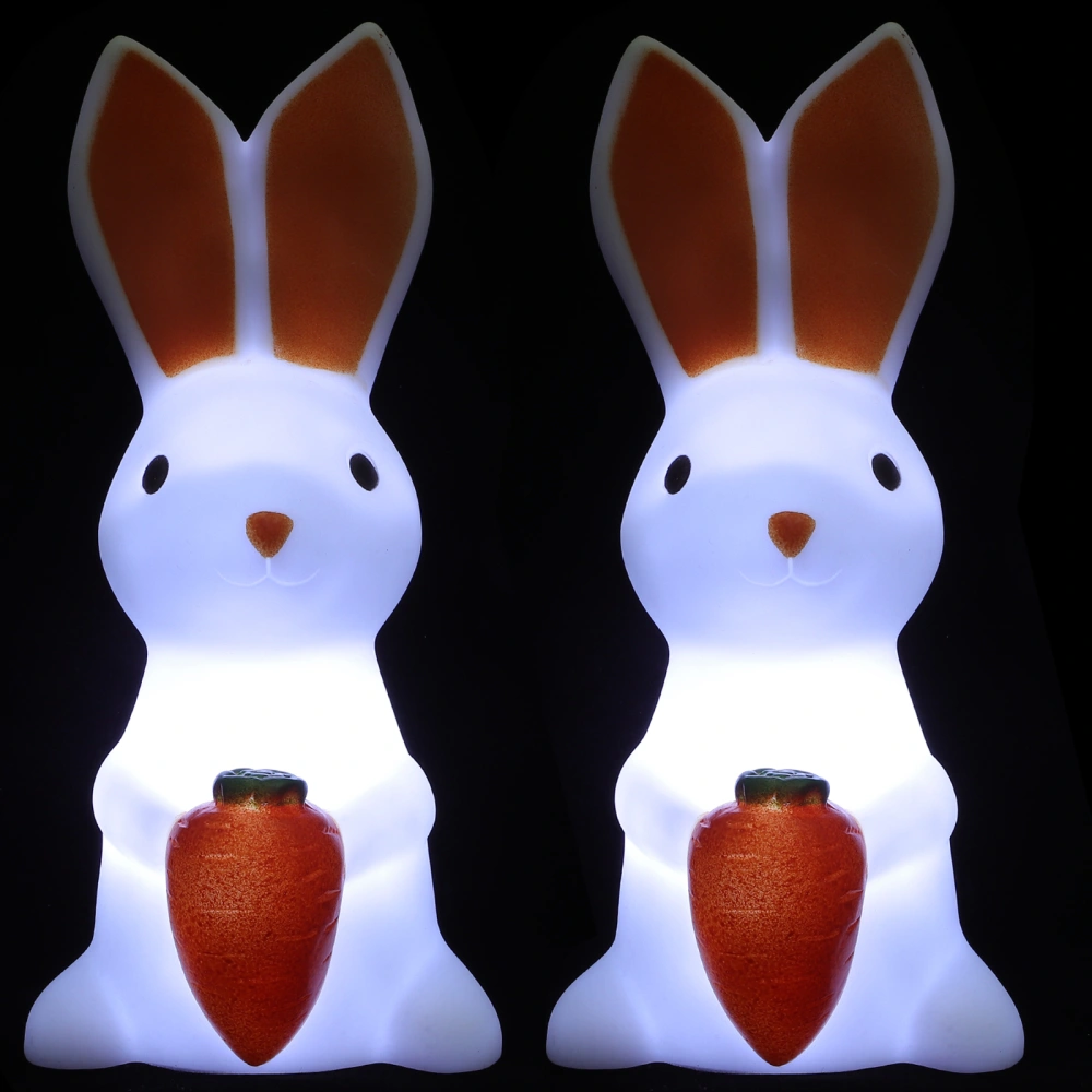 2pcs Easter Rabbit Night Light Creative Desktop Lamp Bedside Decorative Light Home Decor Lamp for Living Room Bedroom