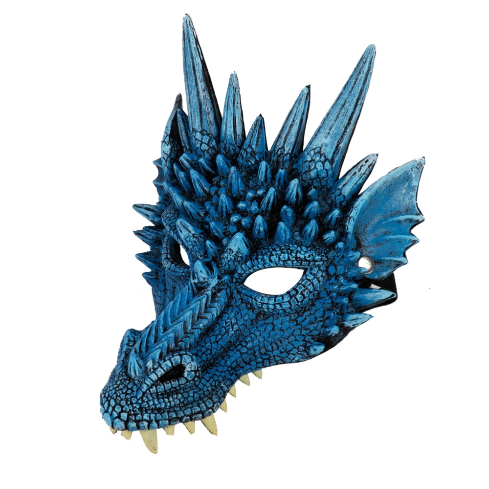 Dragon Mask Costume Prop Mask Dress-up Accessory for Halloween Masquerade Cosply Costume Party Carnival Performance (Blue)