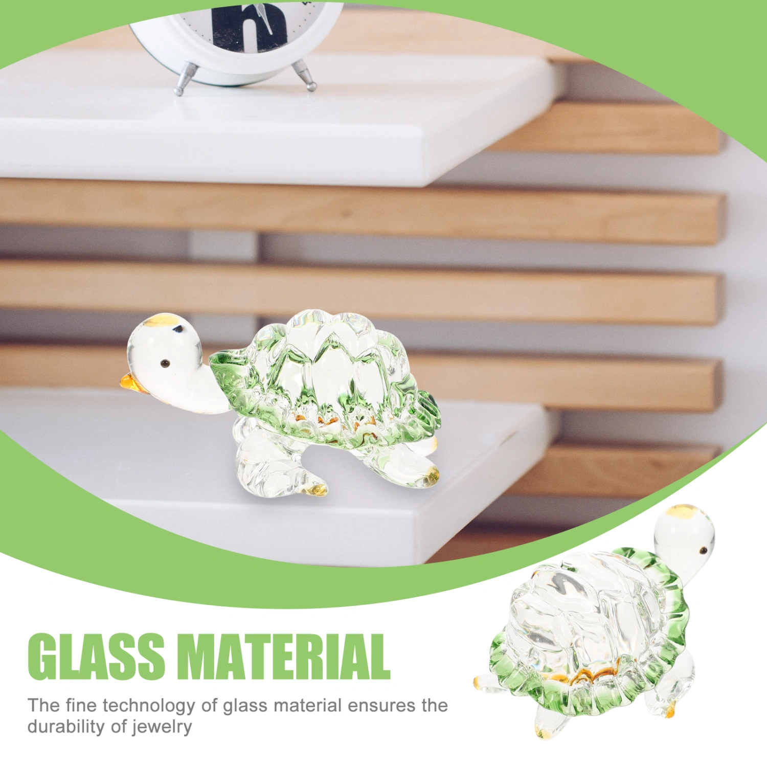 Glass Turtle Decor Tabletop Scene Layout Glass Ornament for Home Decor