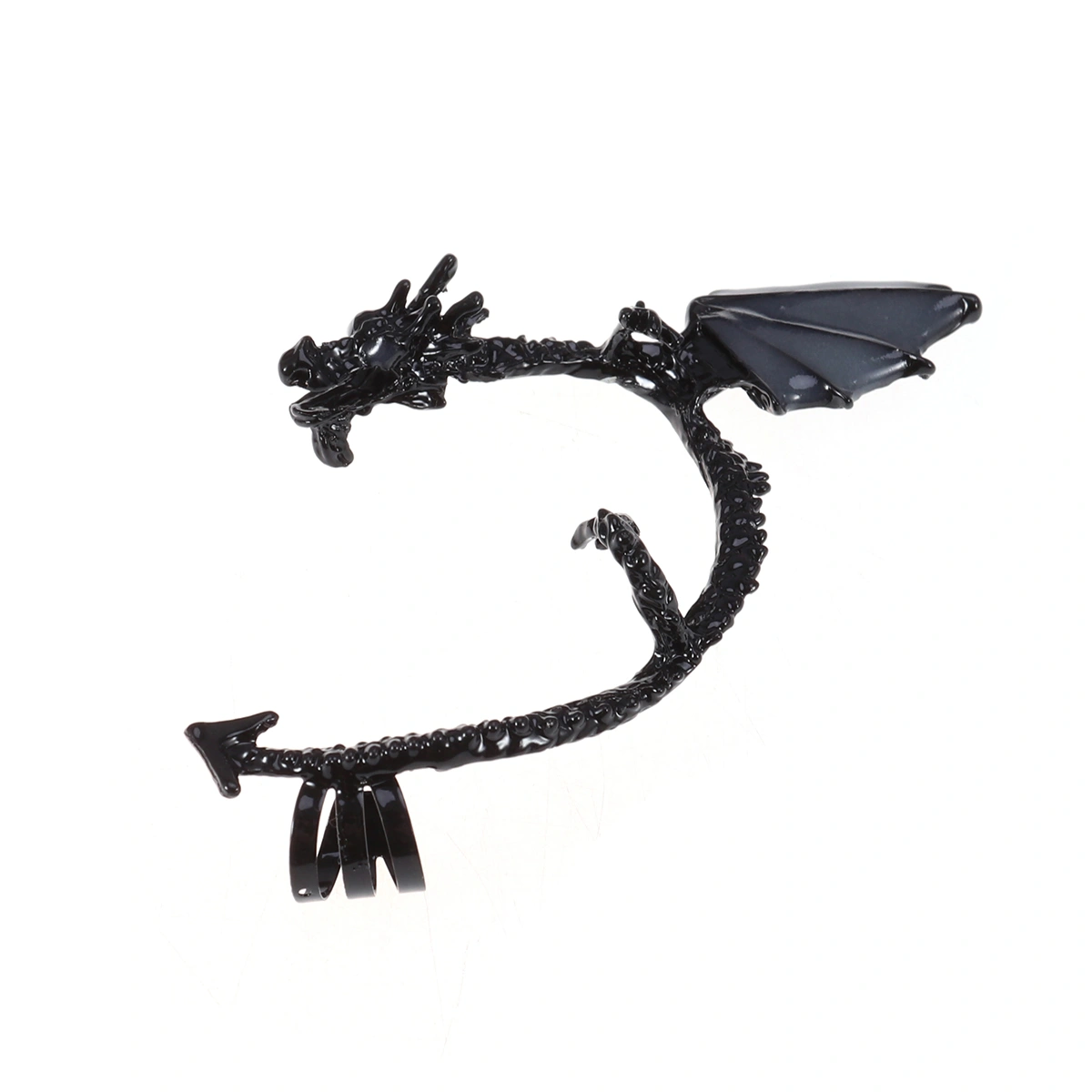 Classic Dragon Earrings Non- Pierced Clip On Earrings Fake Ear Cartilage Cuff Ear Ring Ear Wrap Earring Gothic Jewelry (Black and Blue)