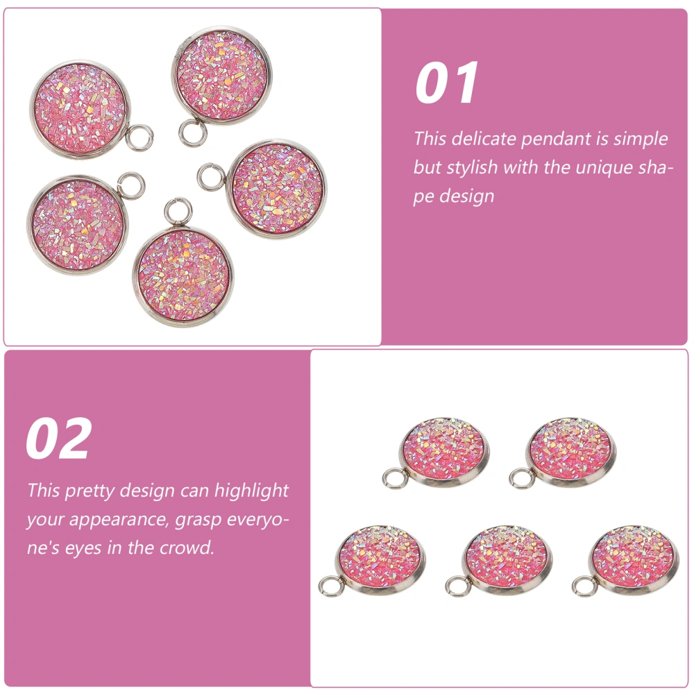 5pcs DIY Jewelry Accessories Novel Pendant Bracelet Connector Jewelry Pendant Decor (Deep Pink)