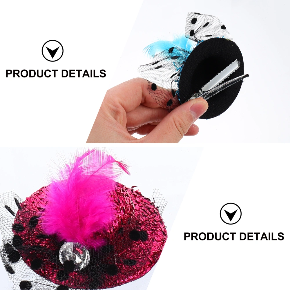 10pcs Feather Hat Hair Clips Shining Hair Barrettes Bobby Clips Hair Accessories