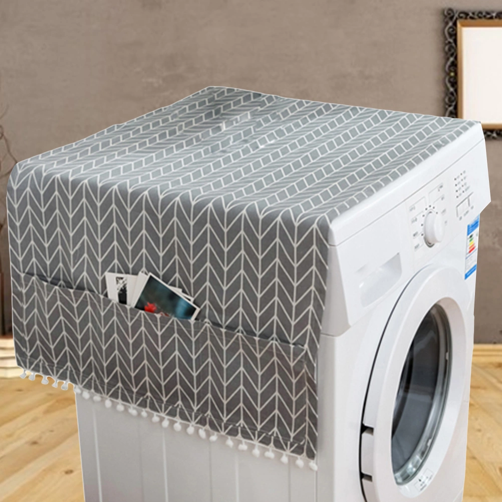 Fashion Home Decoration Refrigerator Cover Washing Machine Cover Towel Bedside Cabinet Dust Cover Cloth 55x130cm (Gray Arrow)