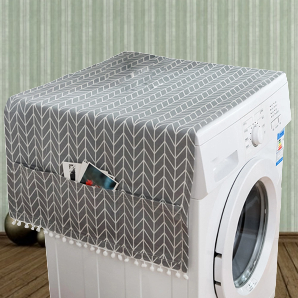 Fashion Home Decoration Refrigerator Cover Washing Machine Cover Towel Bedside Cabinet Dust Cover Cloth 55x130cm (Gray Arrow)