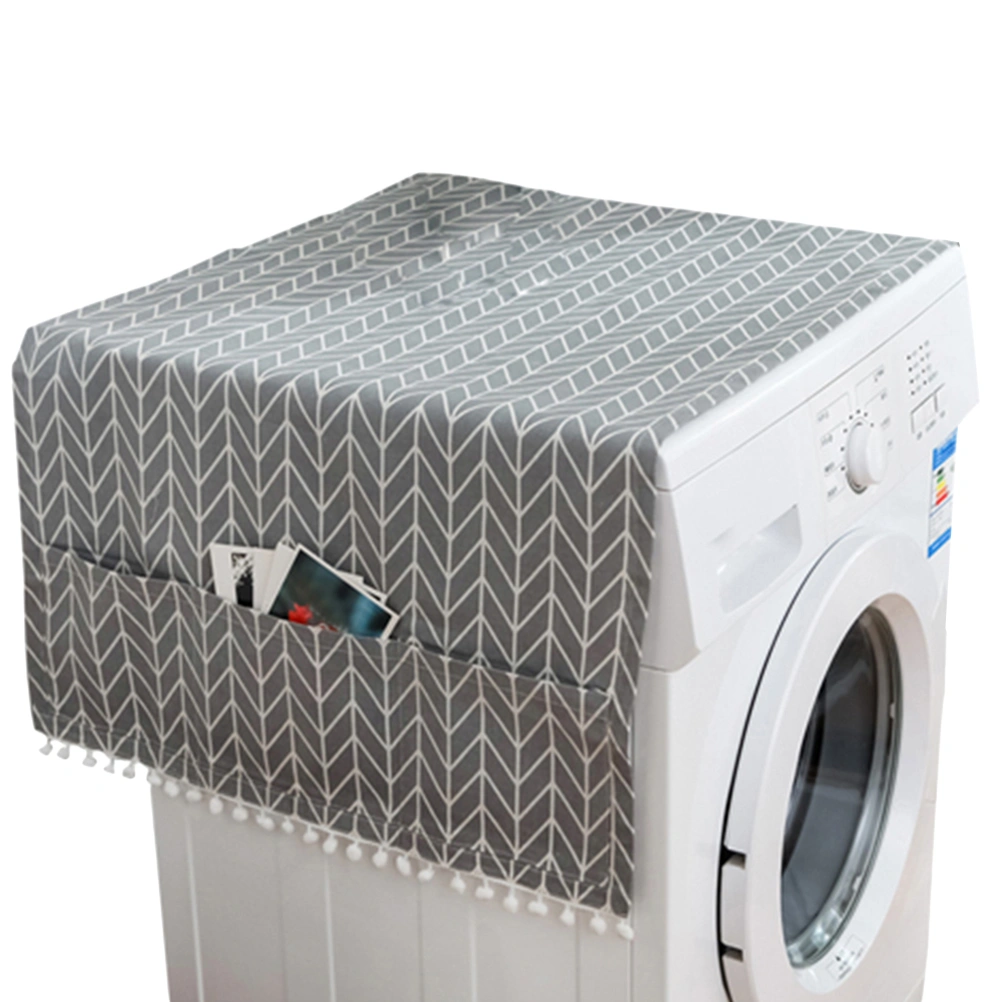 Fashion Home Decoration Refrigerator Cover Washing Machine Cover Towel Bedside Cabinet Dust Cover Cloth 55x130cm (Gray Arrow)