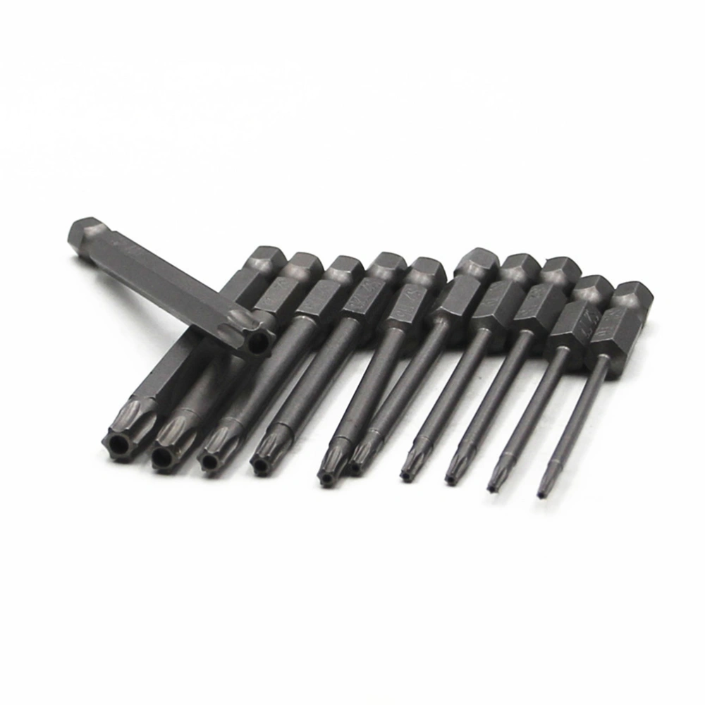 12 Pcs Hollow Plum Lengthened S2 Batch Head Hex Handle Screwdriver Head 50mm Electric Screwdriver Bits Head Magnetic Sets