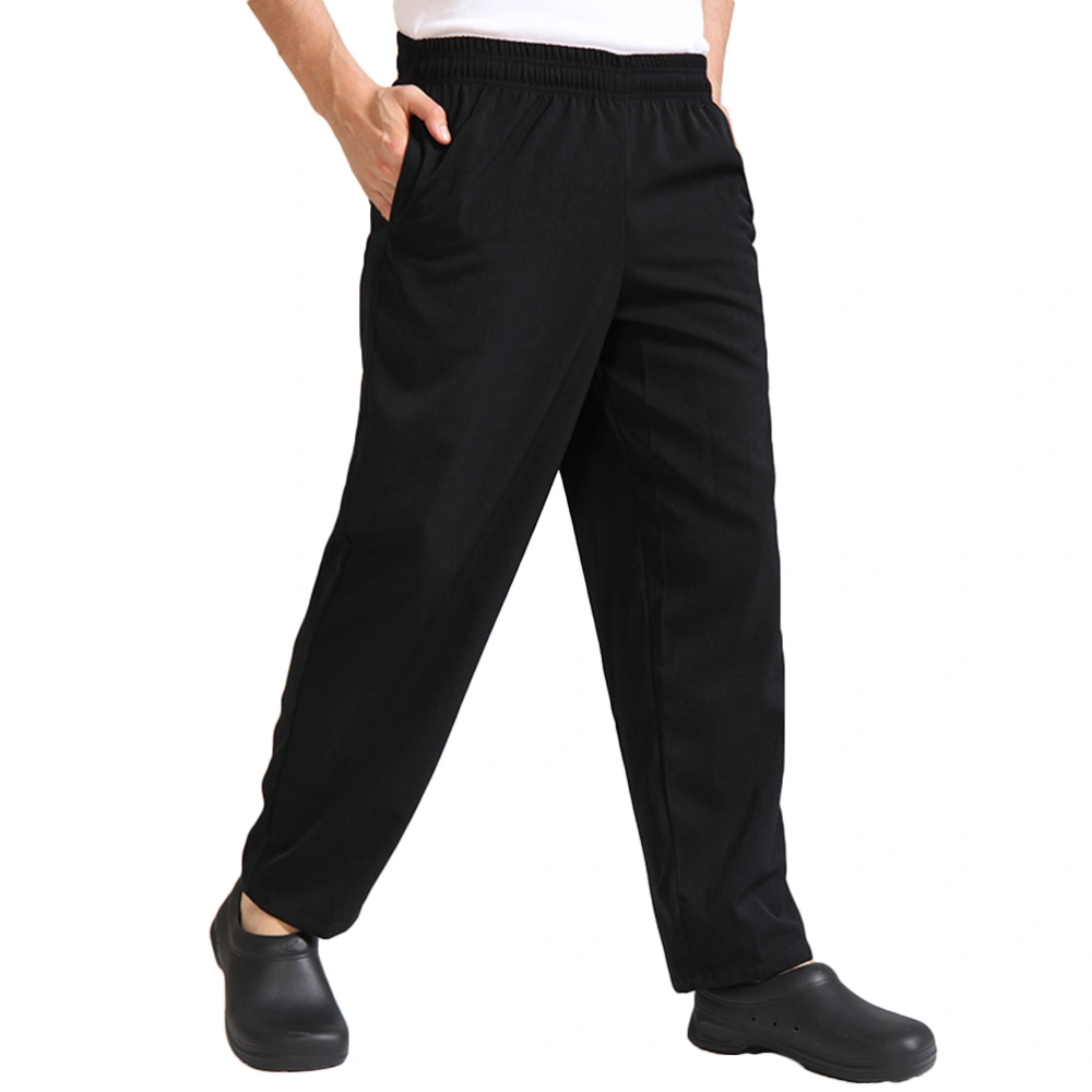 A Pair of Chef's Workwear Durable Trousers Breathable Material Chef Pants - Size XL (Black)