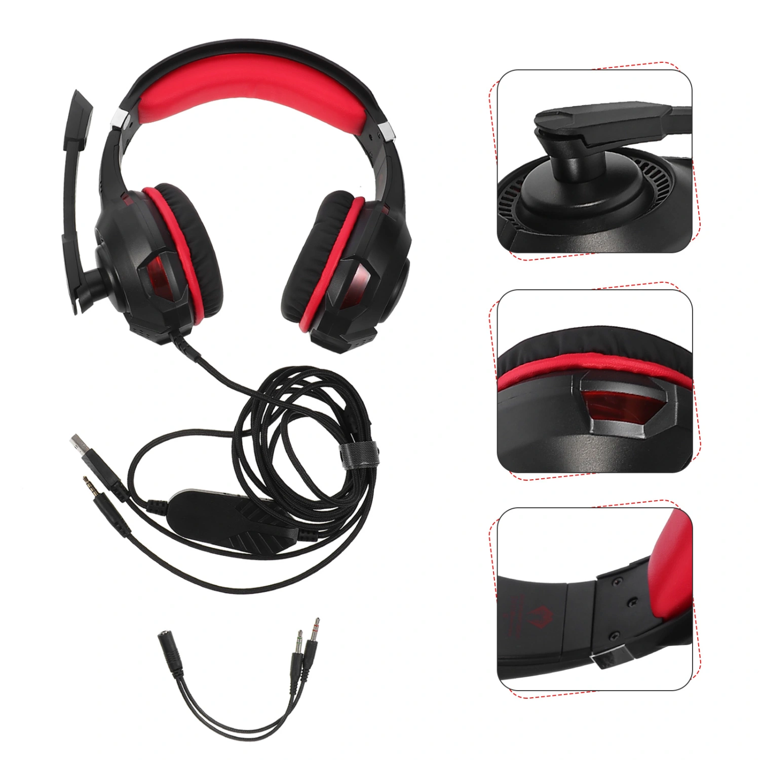 1 Set Game Luminous Headset Wired Gaming Headphones Luminous Headset with Mic