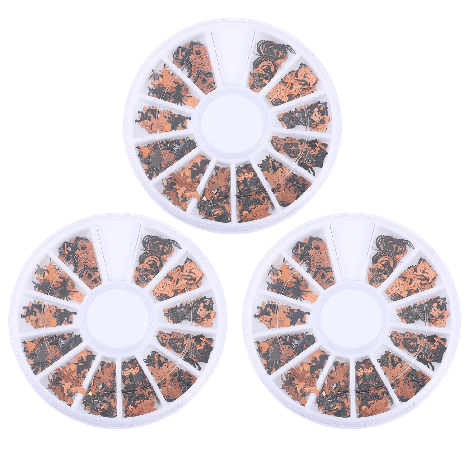 3 Boxes Halloween Nail Art Glitter Sequins Iron Flakes Manicure DIY Decoration