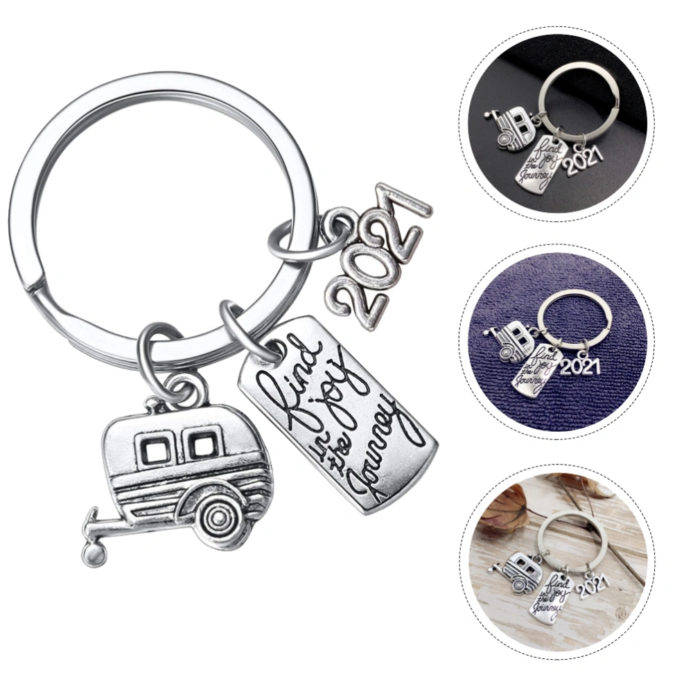 2pcs 2021 Find joy in The Journey Chic Key Chains Bag Keys Hanging Pendants