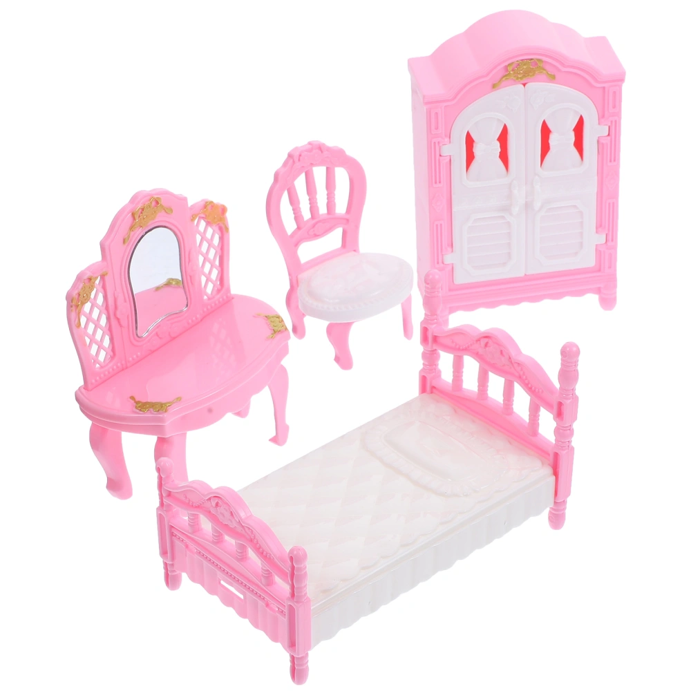 1 Set Tiny Bedroom Decor Miniature Bedroom Furniture Mini House Decoration Kids Pretend Play Toy