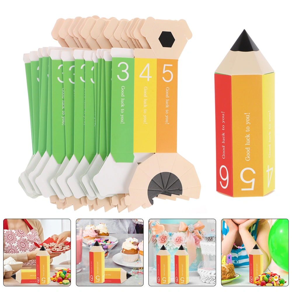 12pcs Lovely Cartoon Candy Containers Gift Packing Boxes Pencil-shaped Boxes