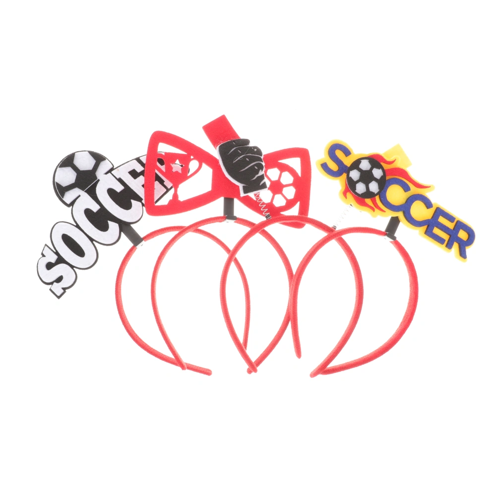 4Pcs Football Headbands Party Hair Hoops Soccer Themed Hair Hoops Themed Party Supplies