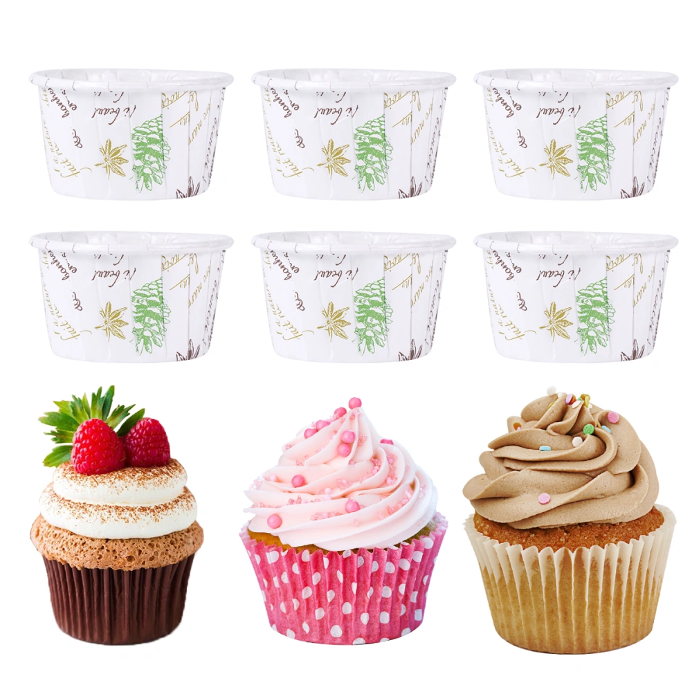 50pcs Kitchen Cake Mold Paper Cupcake Wrappers Cake Decorating Tools Muffin Boxes Cakes Cups for Party Baking (White)