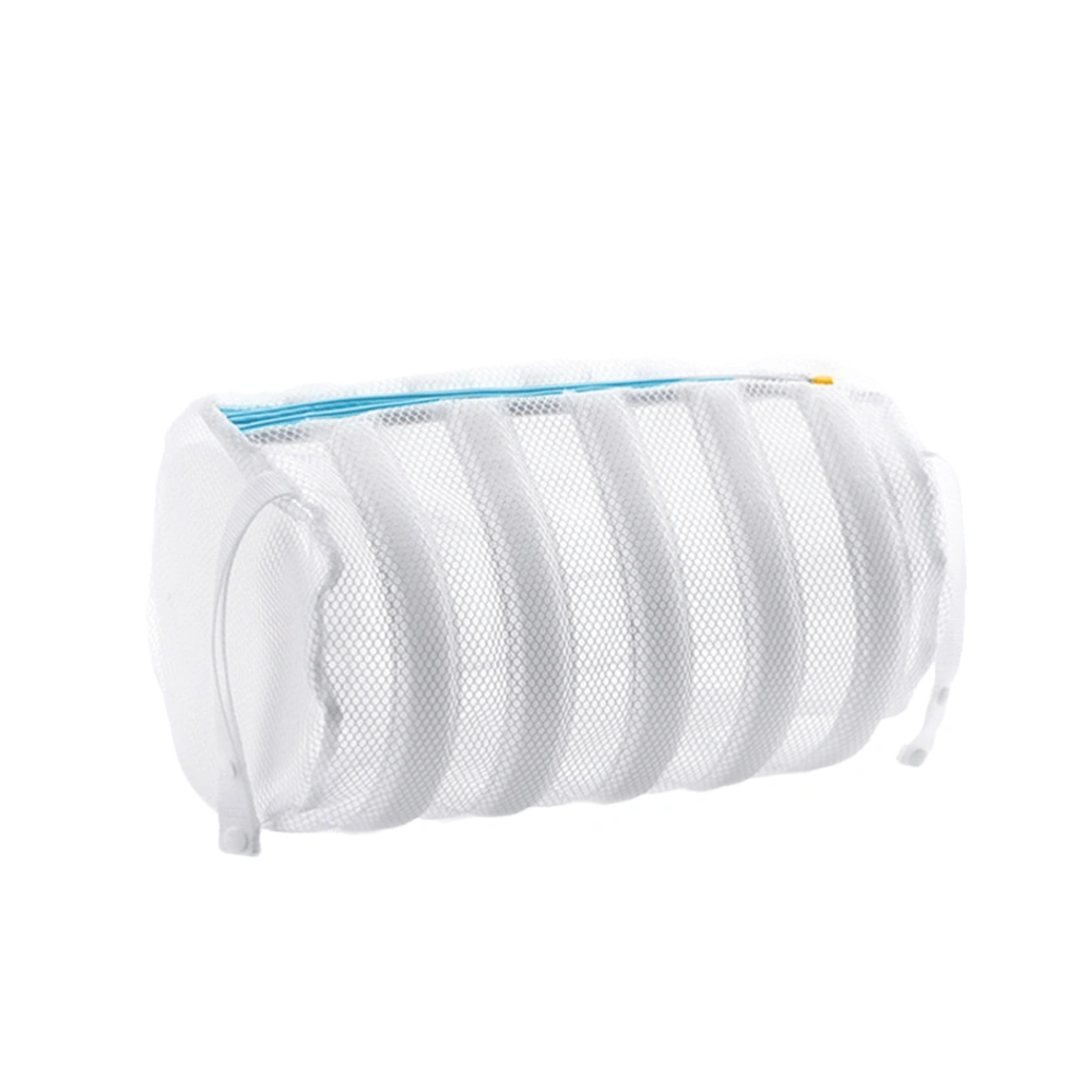 Polyester Shoes Wash Bag Portable Durable Laundry Bag Sneaker Washing Cleaning Bag (White)