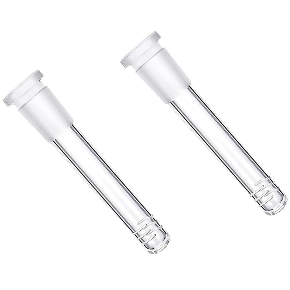 2pcs Transparent Glass Tube Adapters Clear Scientific Tube Adapters for Pipe