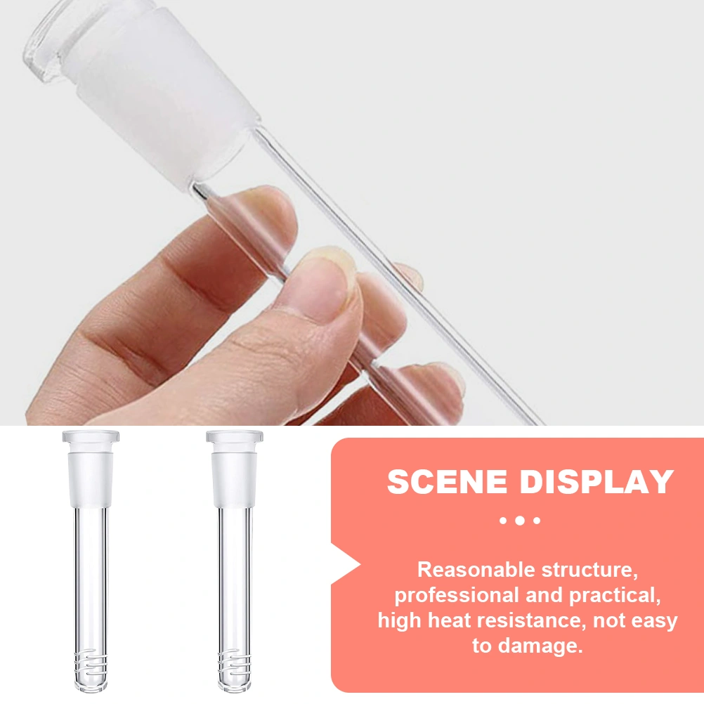2pcs Transparent Glass Tube Adapters Clear Scientific Tube Adapters for Pipe