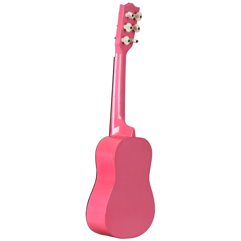 21 Inch Folk Acoustic Guitar Beginner Music Instrument 6-String Guitar for Home School Kids Music Class Supplies (Pink)