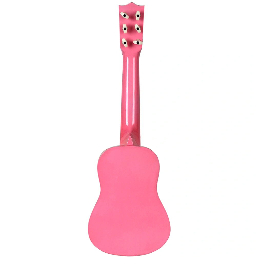21 Inch Folk Acoustic Guitar Beginner Music Instrument 6-String Guitar for Home School Kids Music Class Supplies (Pink)