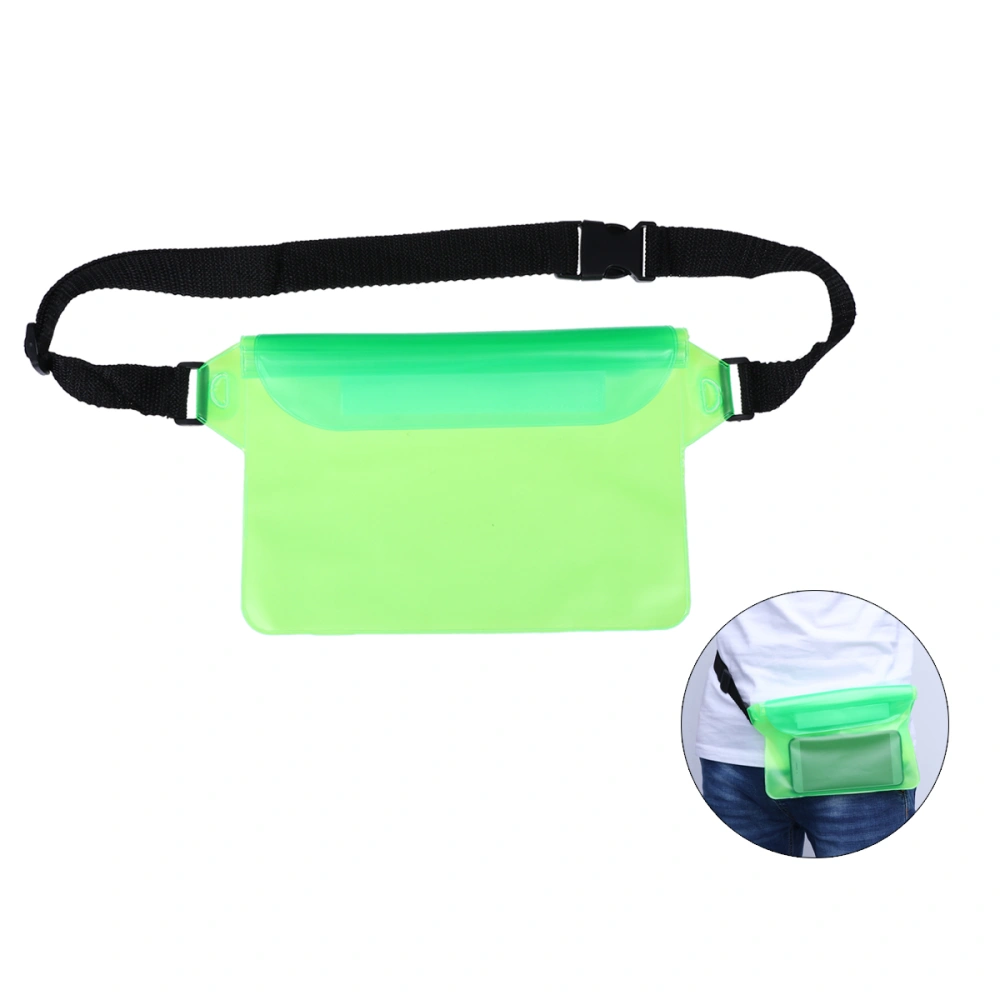 Waterproof Pouch PVC Waterproof Bag Snowproof Dirtproof Sandproof Case Bag with Super Lightweight and Bigger Space Adjustable Perfect for Beach  Swimming  Boating  Fishing(Green)