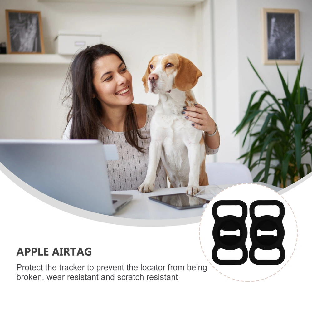 2PCS Protective Case Pet Collar Locator Protector Compatible for Apple AirTags