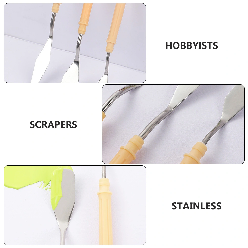 12Pcs Painting Scrapers Art Painting Spatulas Gouache Scrapers Painting Supplies
