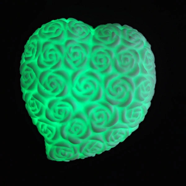 Mini Heart Shaped 7-color Changing LED Night Light with Rose Pattern