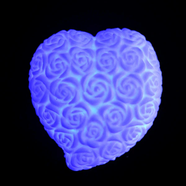 Mini Heart Shaped 7-color Changing LED Night Light with Rose Pattern