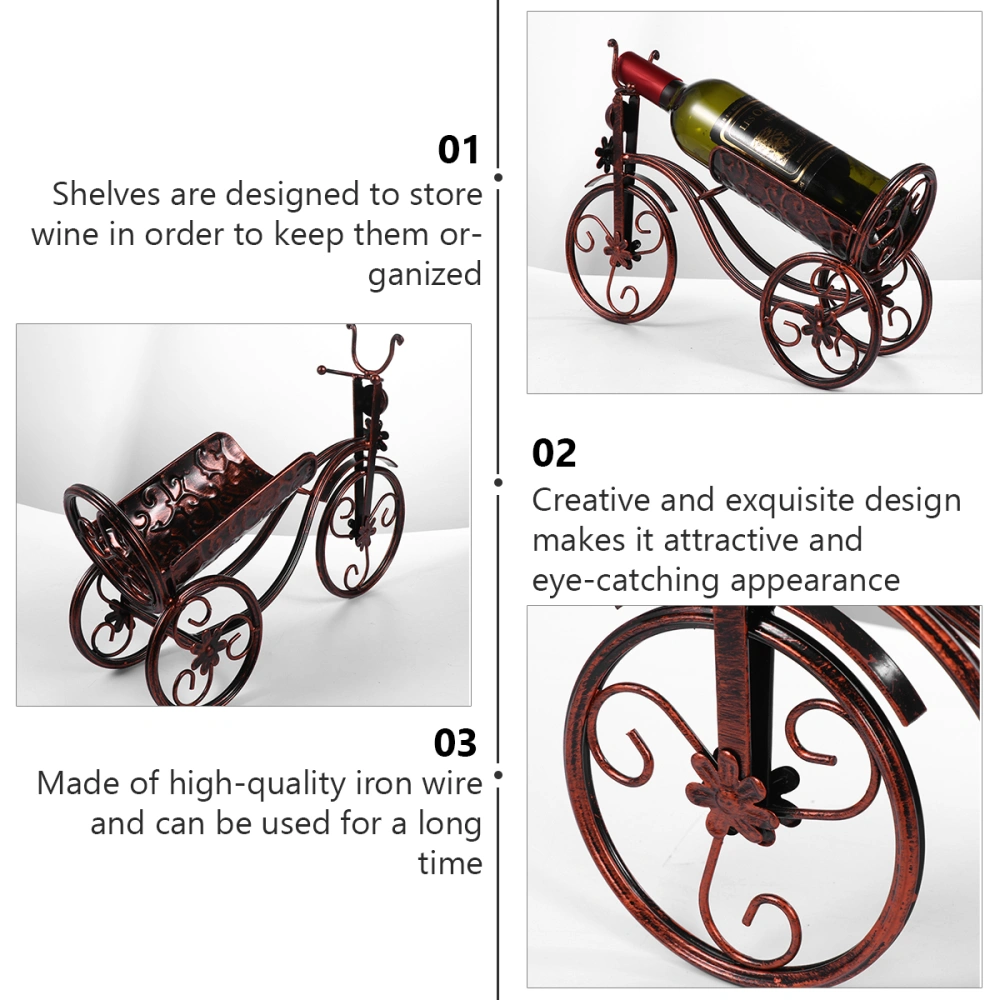 1PC Tricycle Shape Red Wine Rack Cocktail Holder Wine Display Rack for Home Bar