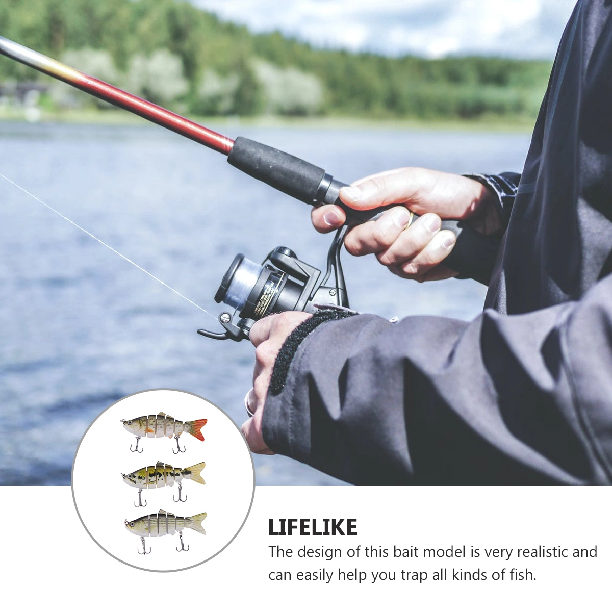 3pcs Simulation Fishing Bait Multi Jointed Fishing Lures Artificial Fishing Prop