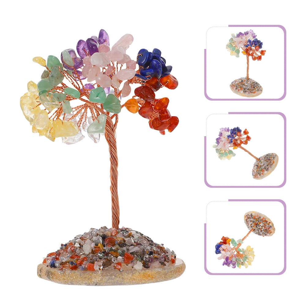 Crystal Tree Quartz Cluster Titanium Crystals Base Bonsai Money Tree for Wealth