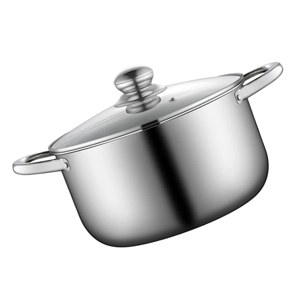 1pc Stainless Steel Cookware Soup Pot Multi-functional Pot Kitchenware (Silver)